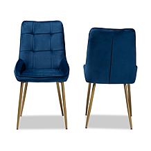 Wholesale Interiors Gavino Velvet Upholstered 2-Piece Dining Chair Set