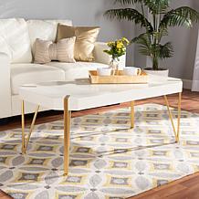 Wholesale Interiors Kassa Metal and Wood Coffee Table