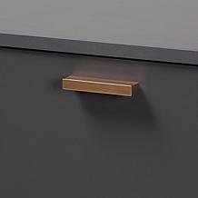 Wholesale Interiors Kelson Dark Grey and Gold Wood 3-Door Shoe Cabinet