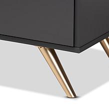 Wholesale Interiors Kelson Dark Grey and Gold Wood 5-Drawer Chest