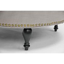 Wholesale Interiors Palfrey Linen Tufted Ottoman