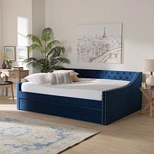 Wholesale Interiors Raphael Velvet Fabric Upholstered Full Size Daybed