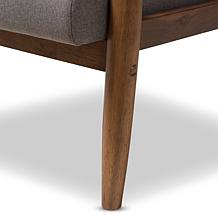 Wholesale Interiors Roxy Upholstered Lounge Chair and Ottoman - Walnut