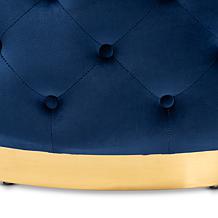 Wholesale Interiors Sasha Velvet Upholstered Round Cocktail Ottoman