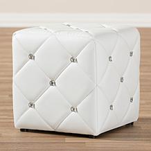 Wholesale Interiors Stacey Faux Leather Upholstered Ottoman