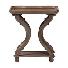 Wholesale Interiors Yannick French Country Wood End Table w/Tray Top