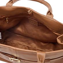 Wildflower Belted Glove Leather Satchel with Crossbody Strap