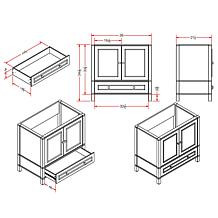 Williamsburg 36" Freestanding Vanity Cabinet by Alaterre Furniture 