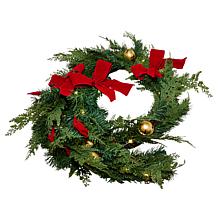 Winter Lane 72" Cedar Bells Garland with Timer