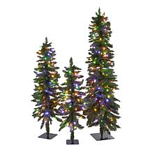 Winter Lane Down Swept LED Trees 3-Piece Set