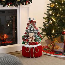 Winter Lane Lit Tree with Santa Sack