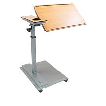 WiseLift Natural Standing Desk/Overbed Table with USB Ports