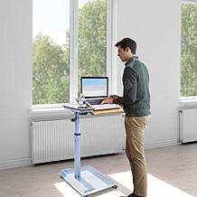 WiseLift Natural Standing Desk/Overbed Table with USB Ports