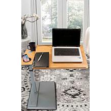 WiseLift Natural Standing Desk/Overbed Table with USB Ports