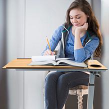 WiseLift Natural Standing Desk/Overbed Table with USB Ports