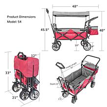 Wonderfold Wagon Push and Pull Outdoor Folding Wagon with Canopy