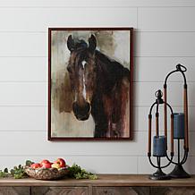 Wood Framed Horse Canvas Painting