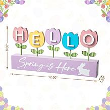 Wooden and Metal Easter Tulips Table Decor