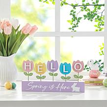 Wooden and Metal Easter Tulips Table Decor