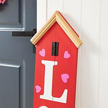 Wooden LOVE House-Shaped Porch Decor