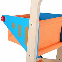 Wooden Shopping Cart in Orange and Blue