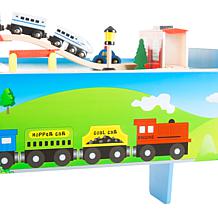Wooden Train Set Table for Kids by Hey! Play!