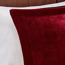 Woolrich Alton 4-pc Red/Black Plush to Sherpa Full/Queen Comforter Set