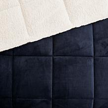 Woolrich Alton 4-piece Navy/Ivory Plush to Sherpa King Comforter Set