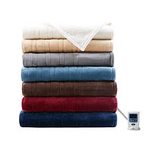 Woolrich Plush to Berber Heated Blanket - Queen/Gray