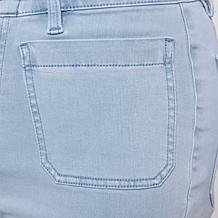 WynnDenim Wide Leg Twill Pant with Patch Pockets