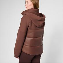 Wynne Collection Mixed Media Scuba Quilted Puffer