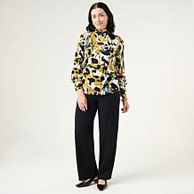 Wynne Layers Viscose Turtleneck with Pleated Cuff