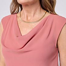 WynneCollection Chiffon Cowl Neck Sleeveless Top