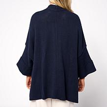 WynneCollection Cotton-Blend Chunky Knit Drama Topper