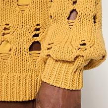 WynneCollection Cotton Blend Open Stitch Cardigan