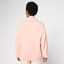 WynneCollection Draped Cardigan with Cuff Link Closure