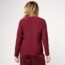 WynneCollection Luxe Crepe Asymmetrical Neckline Top