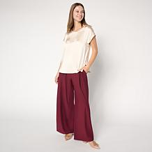 WynneCollection Luxe Crepe Soft Suiting Wide Leg Pant