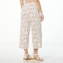 WynneCollection Novelty Clip Floral Jacquard Pant