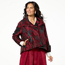 WynneCollection Occasion Floral Jacquard Swing Jacket