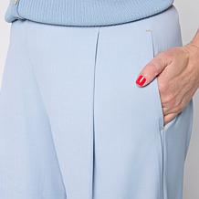 WynneCollection Pique Tencel Blend Pleated Pant