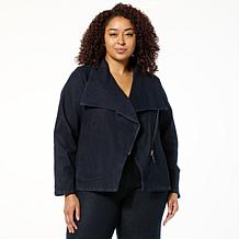 WynneCollection Refined Denim Moto Jacket