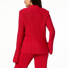 WynneCollection Sweater Knit Jacket with Godet Detail