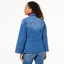 WynneDenim Patch Pocket Peplum Jacket