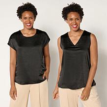 IMAN Global Chic Sequin and Jersey Knit Top | HSN