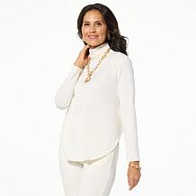 WynneLayers Jersey Knit Long-Sleeve Turtleneck Tee