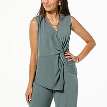 WynneLayers Matte Jersey Twist Front Sleeveless Top
