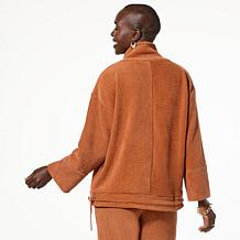 WynneLayers Plush Ottoman Knit Drawstring Mock-Neck Top