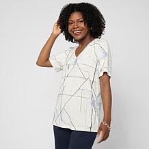 WynneCollection Stretch Poplin 3/4 Dolman Sleeve Collared Shirt | HSN