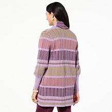 WynneLayers SoftKNIT Drama Sleeve Patterned Cardigan